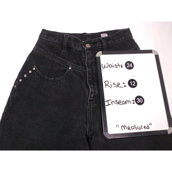 Cristina Vintage 80's High Waist Black Mom Jeans Size 7 (24x30) - Picture 3 of 5